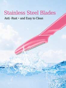 60/40/20pcs Pink Eyebrow Trimmer And Razor Set, Eyebrow Trimmer And Razor, Exfoliating And Hair Removal Tool, Body Hair Trimmer And Face & Set, Long Handle Blade With Precision Protective Cap, Cosmetic, Special Offer, Gift - Pink - View 4