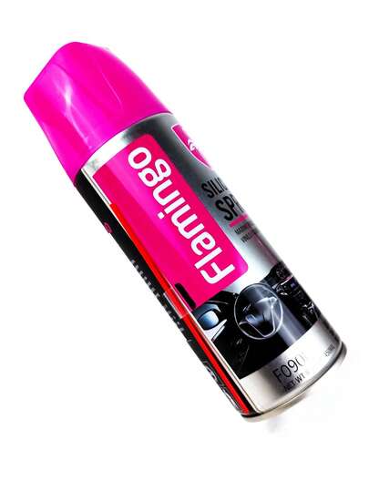Spray de Silicona Lubricante Flamingo F090L (450ml) - Protector de Gomas, Plásticos y Metales para Auto