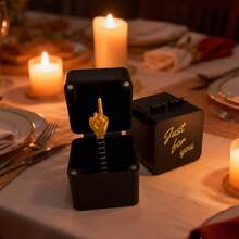 Funny Surprise Gift Box Prank , Creative Hidden Pop Up Golden Hand Gesture Decor Box, Novelty Joke Prank Present For Friends Party Gag Gifts - Novelty Ring Box - View 3