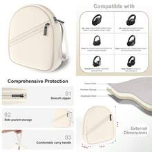 Headphone Headset Case Bag Compatible With Tune 770NC, 720BT, 510BT, 520BT, 500BT Soundcore By Anker Q20i, Q20, Q30, Q45  BERIBES TOZO KVIDIO JLab  On-Ear Headphones - Khaki - 5.Khaki - View 1