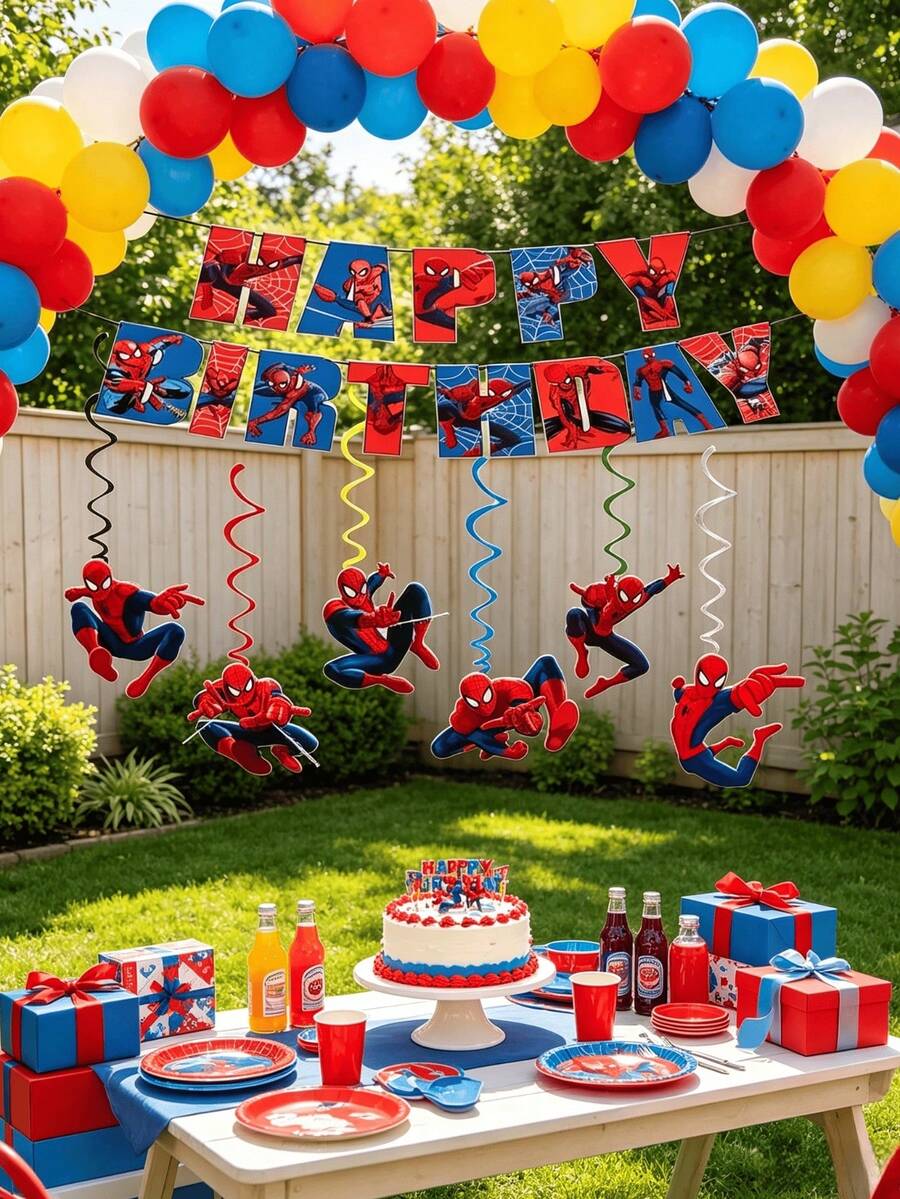 Paw Patrol Theme Birthday Party Decorations, Swirl Hanging Decorations, Happy Birthday Party Supplies, Theme Birthday Party, Comic Theme Celebrations, Independence Day, Graduation Or Superhero Theme Birthday Party