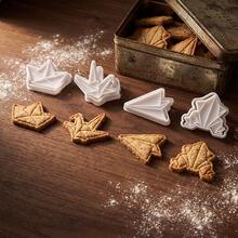 2Pcs Origami Embossing Cookie Cutters, Geometric Fold Pattern Baking Molds For Home Art Baking - View 8