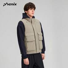 Phenix 2025FW Men's Goose Down Vest, Water-Repellent, Windproof, Warm Winter Jacket - Linen Brown - View 2