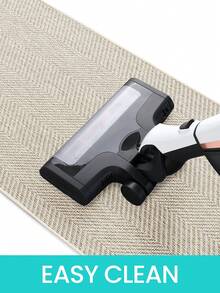 Polyester Material Minimalist Modern Style Fashion Woven Pattern Anti-Slip Easy To Clean Soothing Foot Pressure Relief Wear-Resistant Scratch-Resistant Waterproof Suitable For Kitchen Functional Floor Mat-1PC - Khaki - View 10