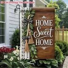 1pc 2D Garden Flag, Home Style Warm Design Garden Flag - Single-Sided Print, Durable Polyester Material, Suitable For Home And Yard Outdoor Decoration, Holiday Atmosphere Decoration, Size 11.8x17.7 Inches, Flag Pole Not Included - A - View 5