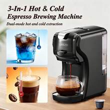 CAFELFFE Capsule Coffee Machine 20BAR Hot And Cold Brewing,Compatible With D* And N* Capsules/Ground Coffee,Descaling Function,3-In-1 600ml Removable Water Tank,One-Touch Extraction High-Efficiency Brewing System Coffee Machine For Home,Office - UK Plug(220-240V) - View 4