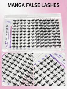 yelix 120Pcs Pointed-Tip D Curl Lash Clusters, Wispy Cartoon Eyelashes 8-18mm Natural And Soft Eyelash Extensions, DIY Cluster False Eyelashes, Easy To Wear And Reusable For Daily Makeup - D - View 6