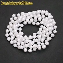8mm 2Yard Christmas Bead Chain Golden Silvery Xmas Acrylic Pearl Beads Garland Christmas Tree Garland Chain Decorations For Xmas Tree Holiday Wedding DIY Decoration Supplies - Beaded Necklace - View 10