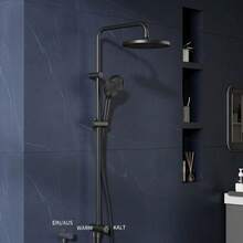 Rain Shower Set Without Fittings, Shower System With Shower Head, Stainless Steel Shower Column, Overhead Shower Set,  Round Shower Head 25cm - 250mm Spray - View 8
