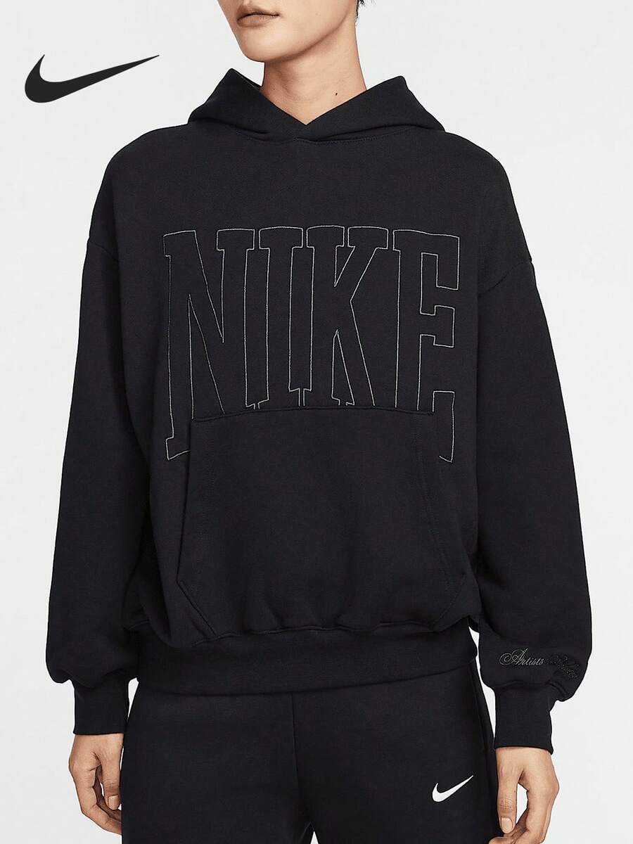 Nike/Nike Authentic New Women's French Terry Hooded Pullover Sweatshirt HQ5888-010 - HQ5888-010 - View 1