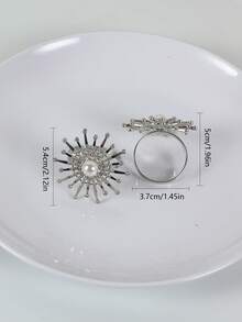 1-12pcs High-End Alloy Rhinestone Firework Napkin Rings, Suitable For Room Decoration, Table Decor, Home Decor, Party, Birthday, Wedding And Dinner - Multicolor - View 4