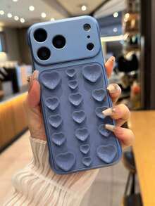1pc Pink Frameless Phone Case With Heart-Shaped Strong Silicone Suction Cup, Compatible With 17/17 Pro/17 Pro Max/16/16 Pro/16 Pro Max/15/15 Pro/15 Pro Max/14/14 Pro/14 Pro Max/13/13 Pro/13 Pro Max, Soft Touch Silicone Suction Cup Phone Shell - Pink - View 4