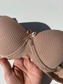 Conjunto 5 Sutiã Bojo Soutien Malha Canelada Básico Reforçado Sutiãs Femininos Confortável Lingerie Moda Íntima Feminina Adulto Mulheres - Neutras - Visão 8