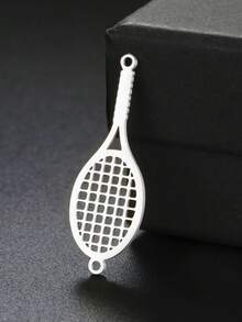 TEAMER 3pcs/Pack Minimalist Hollow Volleyball, Basketball, Baseball, Racket Pendant Fashion Sports Ball Element Handmade DIY Accessories For Bracelet, Necklace, Earrings, Keychain, Bag Charm - Ball Series - View 6