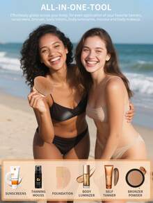 docolor Adorable Body Brush / Powder Brush / Tanning Brush, Creates A Flawless Finish For Effortless Application, Professional Body Tanning Tool That Ensures Even Application, Suitable For Liquid, Cream, And Powder Cosmetics. Seamless Blending Brush - Gold - View 7