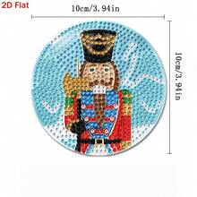 Merry Christmas DIY Diamond Painting Coaster Set, Christmas Nutcracker Element, Suitable For Beginners, Adult Painting Crafts And Sewing Supplies, Home Decor And Party Small Gift Toys, Christmas Gifts - Multi-color/QY49 - View 3