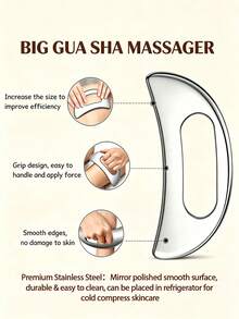 Stainless Steel Gua Sha Tool, Lymphatic Drainage Muscle Scraping Massager, Full Body Spa Massage Relaxation Device, Travel & Home Essential Unisex Massage Tool - View 3