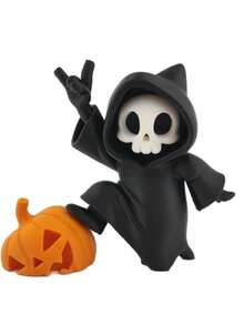 Gothic Grim Reaper Statue With Skull Carving - 7.19cm PLA Plastic Figurine, Suitable For Home And Halloween Decor, Dark Fantasy Desktop Ornament, Gothic Collectible Gift, Vintage Style, Applicable For Home, Bookshelf, Desktop Display - Multicolor - View 14