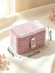 1pc Velvet Multi-Slot Ring Box Wedding Jewelry Box Storage Packaging Box Mini Earring Box, Jewelry Box Earring Storage Box Luxury Display Box - Multicolor - View 3
