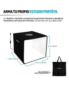 Redlemon Professional Photography Light Box With 40x40 Cm Ring Light - Black - View 3