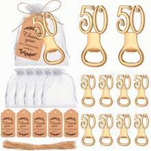 Set da 24 pezzi, include 15 apribottiglie, adatto come regalo per il 15° compleanno, bomboniera per festa di compleanno, regalo di anniversario, ricordo di matrimonio e regalo per gli ospiti, regalo di San Valentino, forniture per cucina e bar, bomboniera. - Dorato - Visualizzare 11