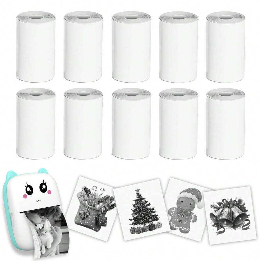 3Rolls Thermal Sticker Paper 57X30MM For Most Inkless Pocket Printers |Sticker Paper. Compatible PeriPage A6, Vretti TP6S And Most Inkless Portable Printers, Clear Thermal Prints - View 1