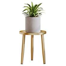Soporte de plantas de altura ajustable con bandeja, soporte de metal para plantas para interiores y exteriores, soporte de macetas de mediados de siglo para macetas de 11 pulgadas, capacidad - Multicolor - Ver 2