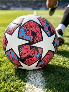 1pc Size 5 Standard Soccer Ball, Indoor/Outdoor Universal, Competition & Training, Gift Inflatable PU Leather Multi-Color Team Sports Football (Football Not Inflated) - Multicolor - View 4