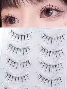 Girl Group Eyelash Fairy Korean Style Single Piece Full Strip False Eyelashes, Black Stem, Matching Eyeliner, Fine And Defined Strands, Clear Upper Lashes - Multicolor - View 1