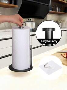 Heavy-Duty Kitchen Paper Towel Holder With Tidy Storage Edge Preventing Paper Unrolling Classic Countertop Paper Towel Dispenser For Working Pros Handy Napkin Holder To Hold Paper Towels In Baño Area Toilet Paper Holder Home Organizer Tools - A - View 9