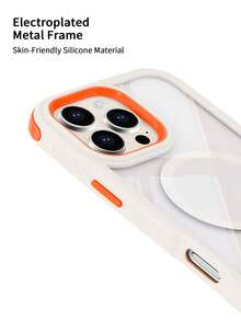 Koolife 對比邊緣半透明磨砂手機殼，適用於 Apple 17/16/15/14/13 Pro Max，凸起鏡頭防摔設計，超薄磁吸無線充電，重裝防震裝甲一體式鏡頭保護蓋，適合日常使用，週年禮物，生日禮物 - 白色 - 查看 4