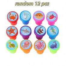 24pcs Ocean Creature Pattern Stamps, Multiple Ocean Theme Stamps, Suitable For Card Making And Classroom Activities, Party Favors, Gifts And Creative Craft Supplies - Multicolor - View 11
