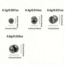 205pcs Premium Fishing Sinkers With Convenient Storage Box - 5 Round Sizes, Suitable For Precise Casting And Deep Water Fishing - Silver - View 2