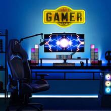 1pc Neon Sign Low Voltage Soft Glow LED Silicone With USB Switch Cable, Car Check Engine Style Yellow Engine Shape Ambient Light Decor For Auto Repair Shop Garage Bedroom Game Room - Multi-color light - View 8