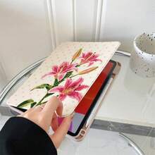 1件百合花印花平板保護殼，相容 iPad Air 6/5/4 與 10 (10.9 吋) - 相容 iPad Pro 2024、Air M3/A16 2025，相容 Galaxy Tab S9 FE/S8 Plus/S7/S10，相容 OPPO Pad，相容 MatePad，相容 Vivo Pad，相容 Honor Pad，相容 Pad - 彩色 - 查看 6
