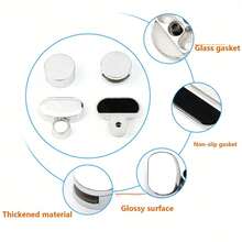 2-4PcsMirror Glass Clips Mirror Wall Holder Clips Mirror Glass Hanging Bracket Glass Mounting Round Clips In Bathroom Mirror Fix Kit Set - A - View 9