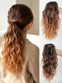 Children's Synthetic Clip-In Ponytail Hair Extension, 14 Inch Small Wavy Ponytail Wig, Suitable For Daily Wear - Multicolor - View 12
