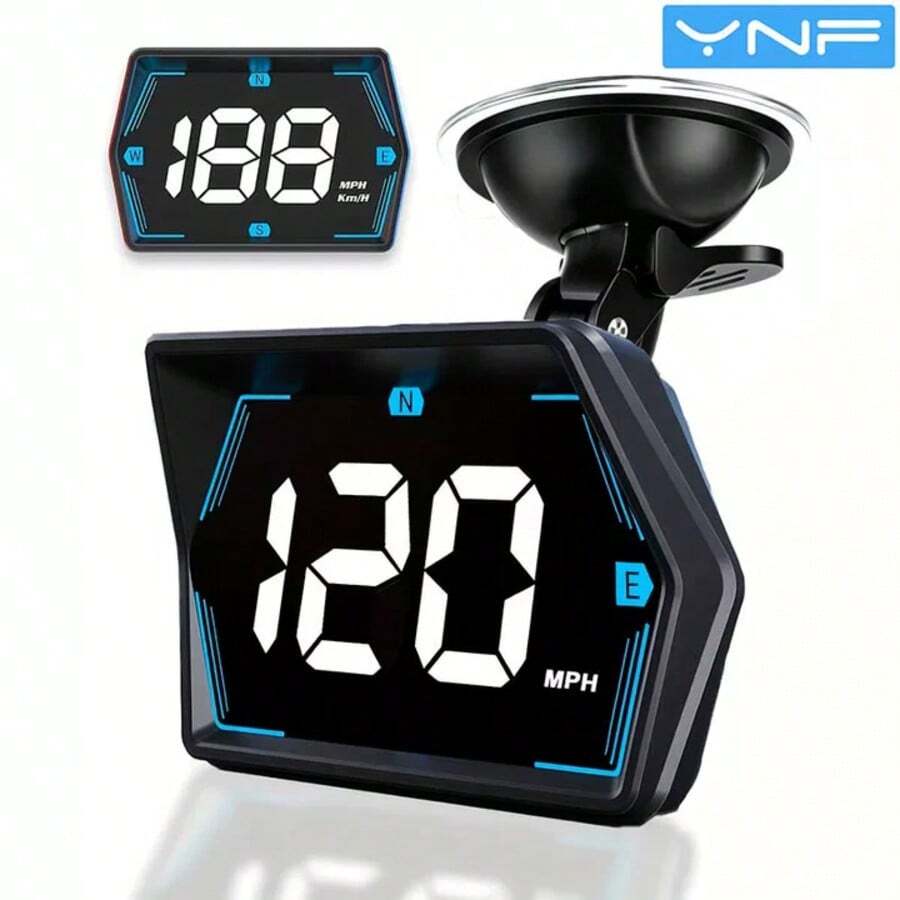 [2026新款] YNF 車用 GPS 導航儀 10Hz 超流暢顯示 | 雙模 GPS+北斗 MT3303 晶片精準定位 | 超速警示與 USB-C 快充 | 公里/英里單位切換