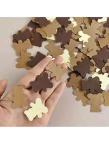 100pcs/Pack Teddy Bear Confetti, Suitable For Gender Reveal Party, Bear Theme Birthday Party Decoration, Tabletop Scatter Decor - View 3