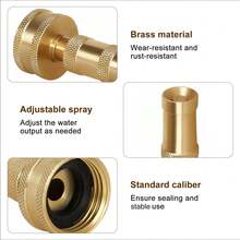Brass Adjustable Twist Nozzle Multi-Mode Water Spray Head, Multi-Layer Knurled Twist Adjustment Structure, Packed With 4 Extra Sealing Gaskets For Quick Replacement, Standard Thread Interface Compatible For Stable Water Output - Sets - View 4