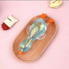 Tachimi 1 pièce Ensemble de poupée squishy de collection canard pailleté transparent, poupée anti-stress mignonne à presser à la main, poupée sensorielle de bureau portable, mini poupée de poche, convient pour les cadeaux de fête et les cadeaux pour adultes [Style aléatoire] - Multicolore - Voir 10