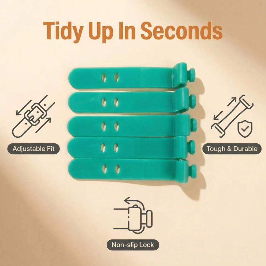 5-10 Pcs Phone Cable Organizers Headphone Clips Charger Cable Management Three-Hole Cable Storage Clips Data Cable Winders Straps, Portable Accessory Storage - Multicolor - View 1