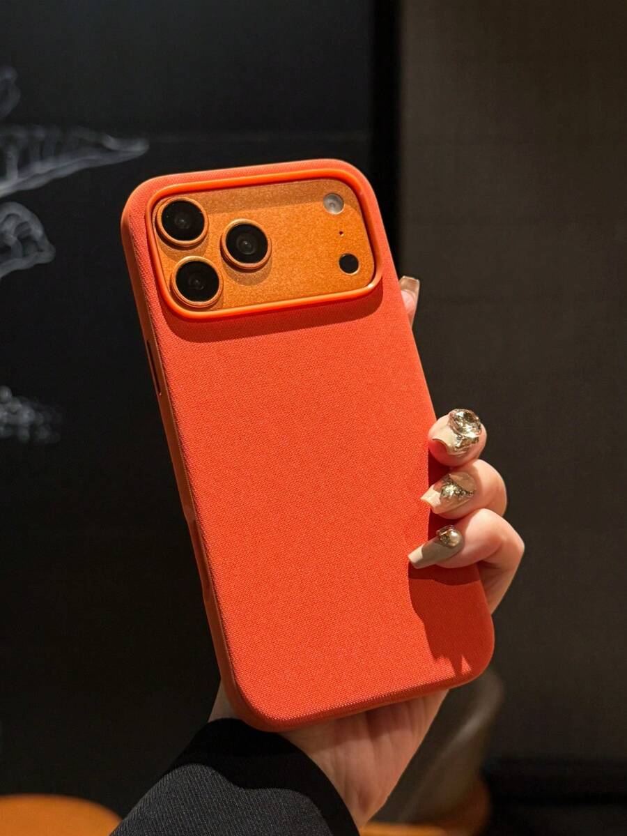 1 Buah Casing Ponsel Bumper Anti Guncangan Ramah Kulit dengan Tekstur Tenun Teknologi Imitasi, Potongan Lensa Penuh, Pelindung Lembut Anti Selip untuk iPhone 17 Pro Max/16 Pro/15/14/13/12/11, Casing Ponsel Matte Warna Solid Beragam, Tahan Jatuh dan Debu, Casing Ponsel Tipis
