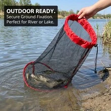 XHOUT Foldable Fish Keeper Mesh Drawstring Bag 60*150cm, Quick Dry Live Fish Storage Net, Fishing Tackle, Fishing Accessories, Fishing Gear, Fishing Equipment For Stream Bank Lure Fishing - Multicolor - View 6