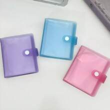 1件 3英吋相簿，可愛淺色透明相卡收納冊，小型貼紙本，DIY，雙面30頁，60格，附壓扣，PP材質，輕巧便攜，適合存放K-Pop相卡、照片、桌遊卡、身分證、信用卡、銀行卡等，卡片收納夾 - 無色 - 查看 4
