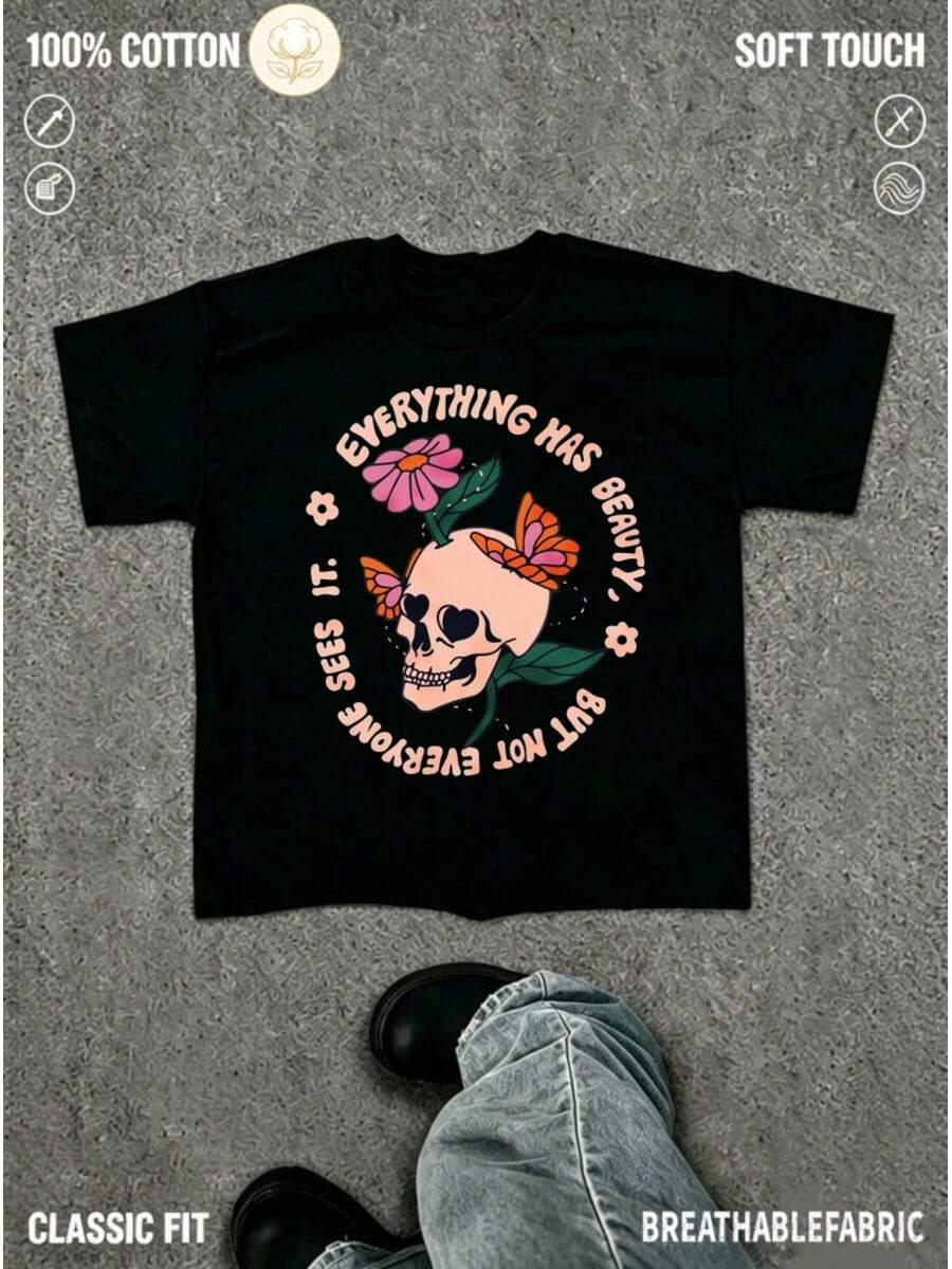 Men T-Shirts - 黑 - 查看 1