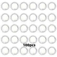 10/20/30pcs Flat Trigger Spring Buckle Rings, Metal Key Rings, Round Buckle Rings, Suitable For Keychains, Bags, Wallets - Keychain Hook Replacement Key Rings DIY Handmade - 20mm - View 22