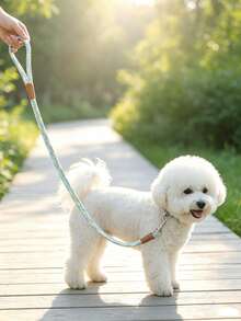 柔軟舒適耐用尼龍三色編織時尚寵物牽繩，適用於比熊犬、泰迪犬及其他小型犬種，適用於狗狗與貓咪散步 - 彩色 - 查看 3