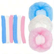 Thickened Disposable Non-Woven Strip Cap 100/200pcs, High Elasticity Dust-Proof Hair Cover, Suitable For Beauty Salon, Wellness Center, Kitchen And Outdoor Work, Can Be Used For Home Cleaning, Sleep Hair Care And Daily Use, Multiple Colors Available - Multiple Styles - View 11