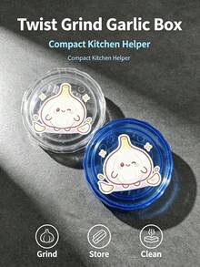 1件裝手動便攜式大蒜壓碎器 方形研磨器 扭轉式廚房工具，適用於壓碎大蒜與生薑，易使用易清洗，無需用電的高效蒜瓣切碎工具，廚房必備，隨機顏色 - 彩色 - 查看 7